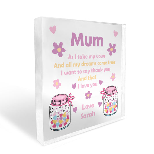 Personalised Gift For Mum On Wedding Day Gift For Mum Thank You