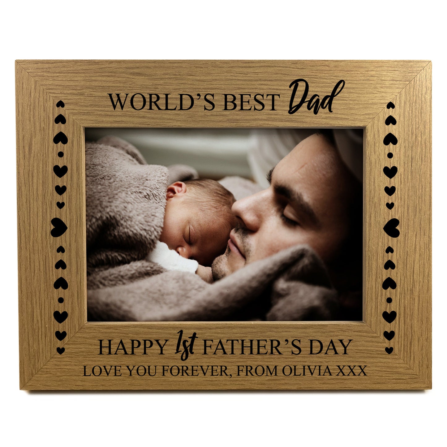 Happy 1st First Fathers Day Gifts Best Dad 7x5 Photo Frame Gift