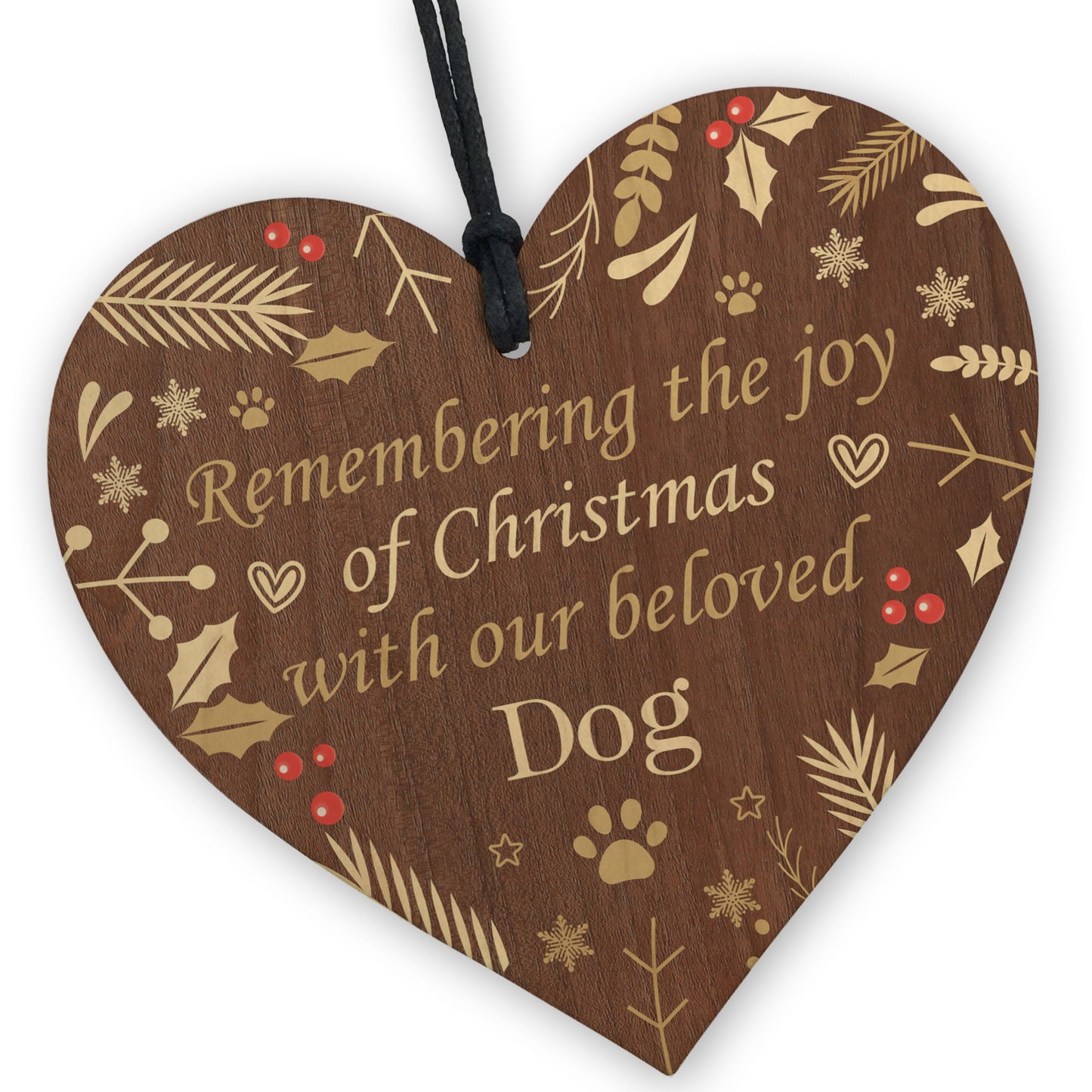 Dog Memorial Christmas Bauble Wood Tree Decoration Pet Memorial