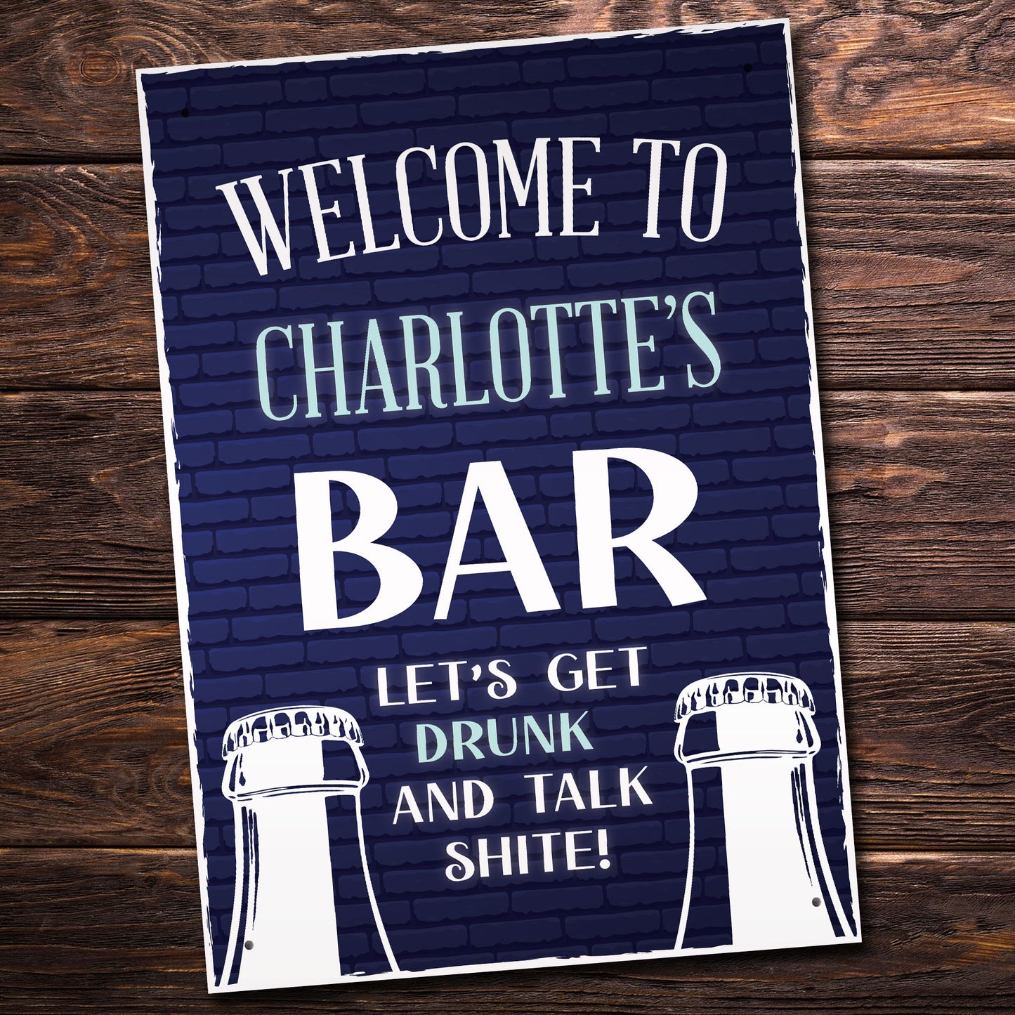 Personalised HOME BAR SIGN Hanging Wall Door Sign Man Cave Sign