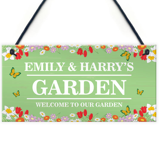 GARDEN SIGN For Outside Personalised Hanging Garden Sign Welcome