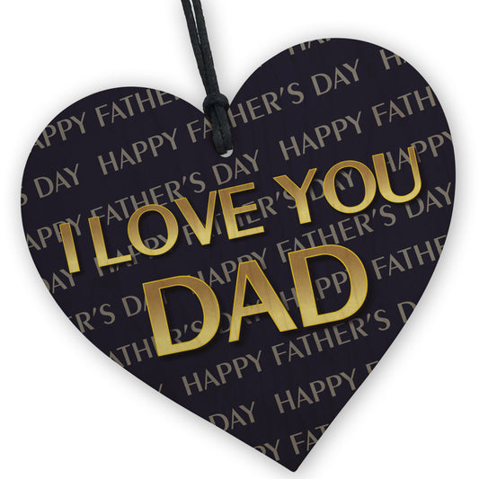 Happy Fathers Day Gift For Dad From Daughter Son Wood Heart Dad