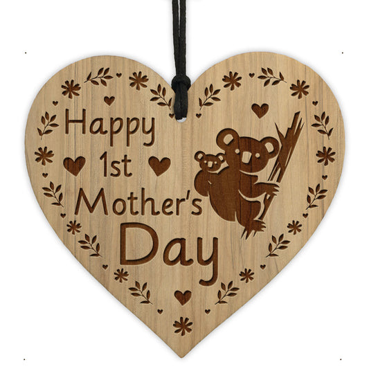 1st Mothers Day Gift For Mummy Wooden Heart Plaque