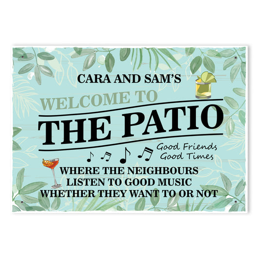 Personalised Welcome To The Patio Sign Garden Signs And Plaques