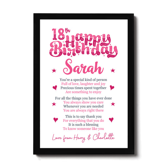 PERSONALISED 18th Birthday Gifts For Her Gift For Daughter