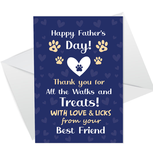 Fathers Day Card From Dog, DOG DAD CARD, Card From Dog