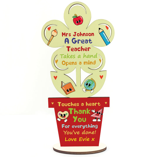 Teacher Appreciation Gifts for Women Men Thank You Wooden Flower