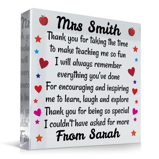 Special Teacher Gift Personalised Gifts For Teacher TA