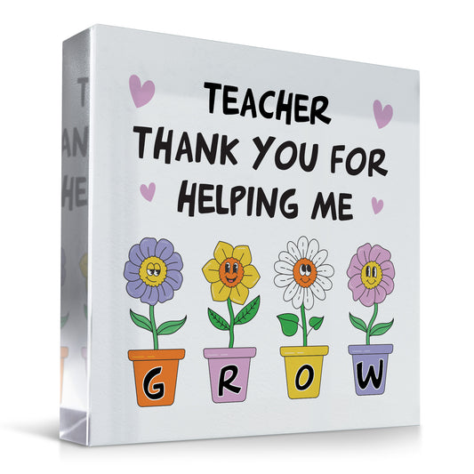 Teacher Appreciation Gifts for Women Men Thank You Acrylic Block