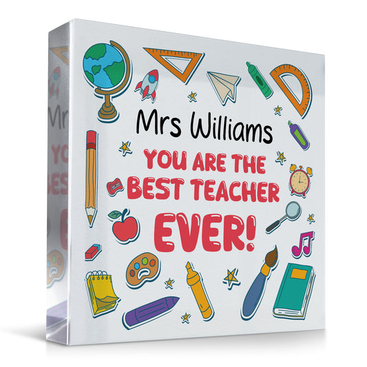 Personalised End Of Term Gift For Best Teacher Ever Block