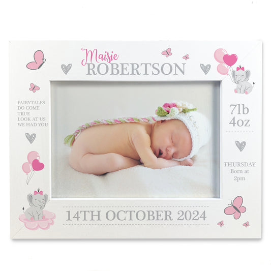 Beautiful Photo Frame Of Baby Girl Personalised Birth Details