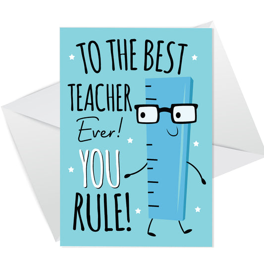 Card For Teacher End Of Year YOU RULE Card For Teacher Nursery