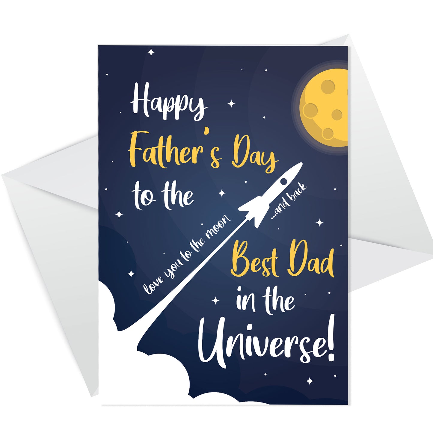 Best Dad In The Universe Fathers Day Card From Daughter Son