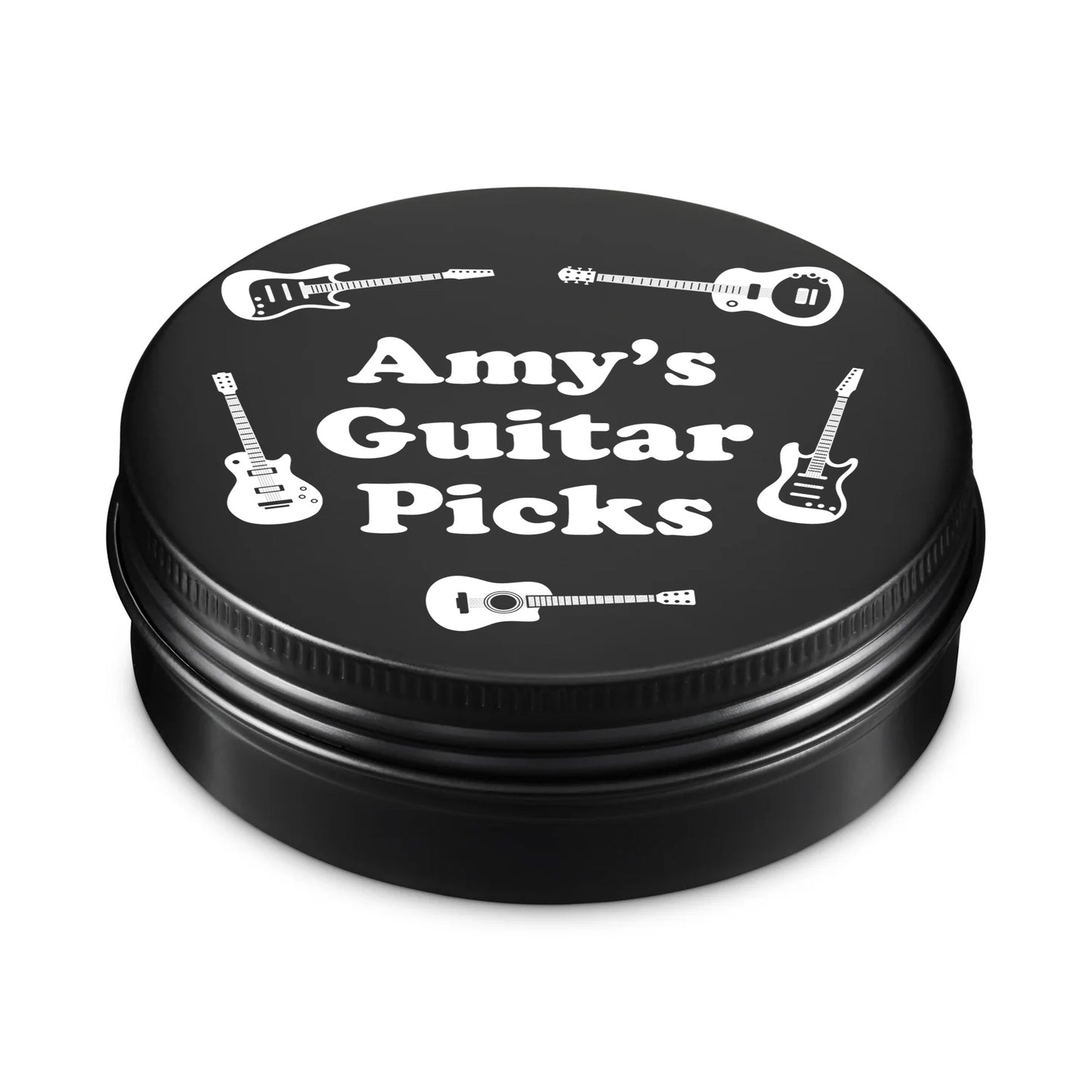 Personalised Guitar Plectrum Pick Storage Tin For Guitarist