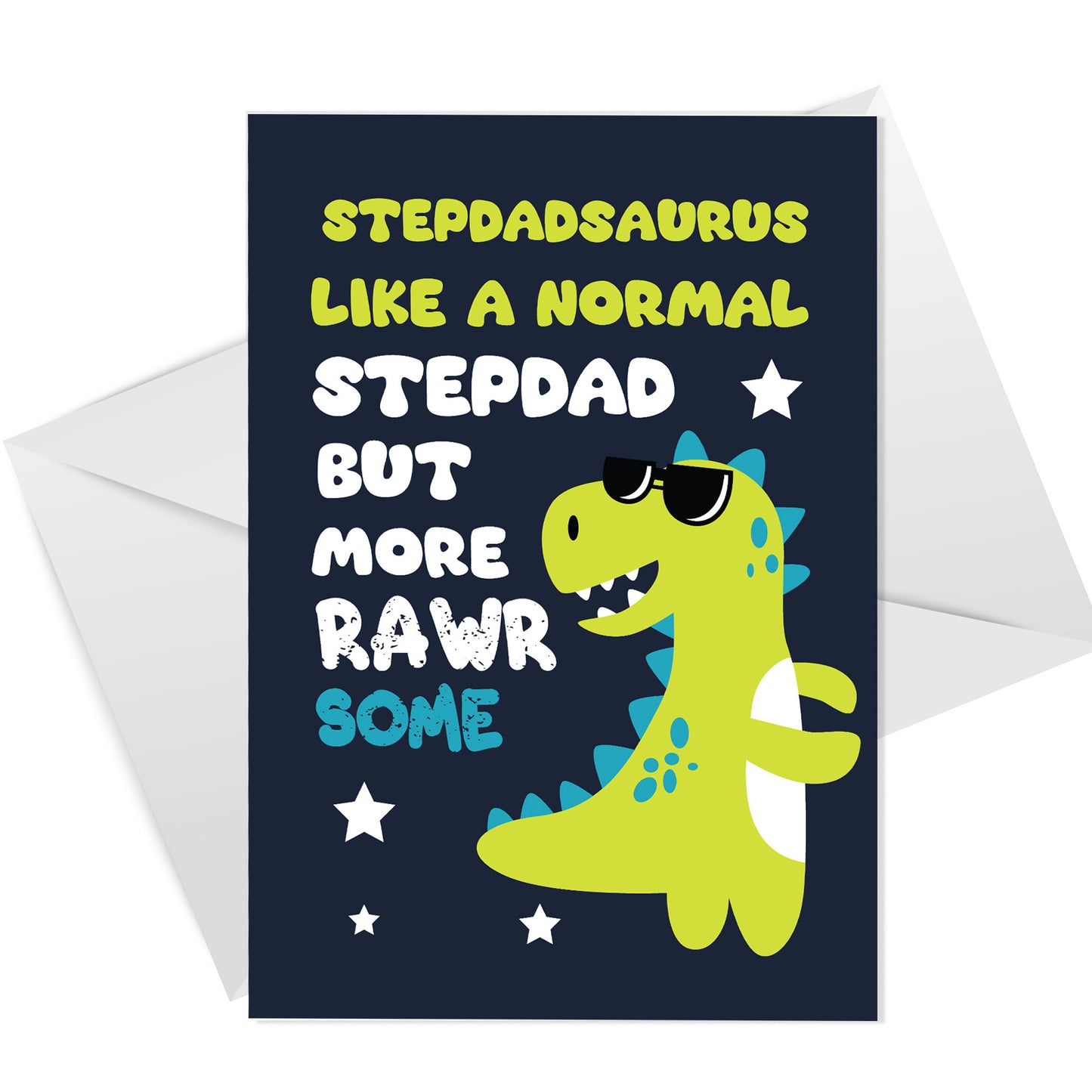 Fathers Day Cards for Stepdad Stepdadsaurus Stepdad Birthday