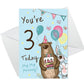 Youre 3 Today Birthday Card 3rd Birthday Card For Grandson Son