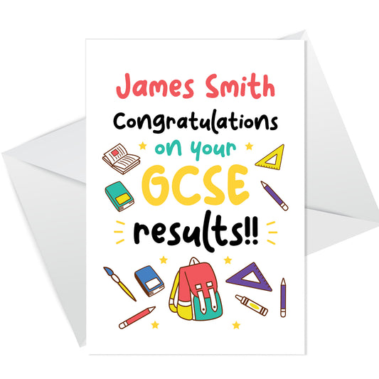 Personalised Congratulations Card GCSE Exam Results Card Pass