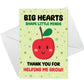 Big Hearts Shape Little Minds Card For Teacher Nursery Teacher