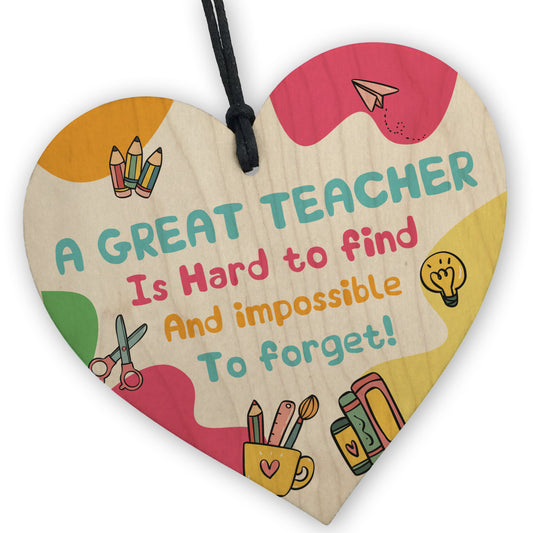 GREAT TEACHER GIFT Thank You Gifts Wooden Heart Leaving Gifts