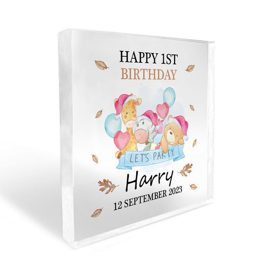 1st Birthday Gift For Baby Boy Girl Personalised Block