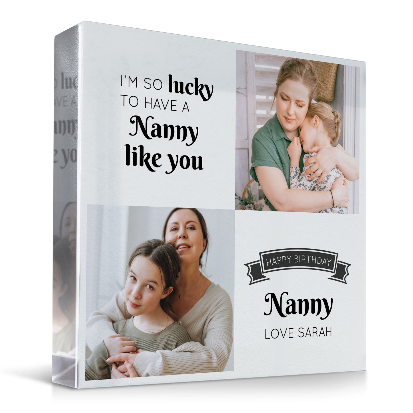 Personalised Nanny Birthday Gifts - Custom Acrylic Freestanding