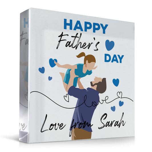 Happy Fathers Day Gift From Daughter Personalised Block Dad Gift