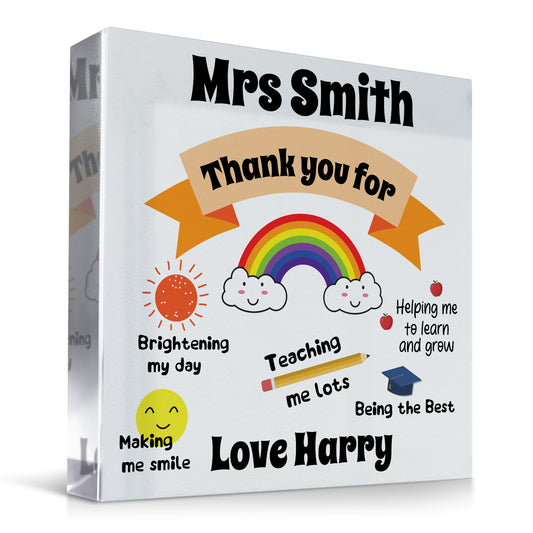 Personalised Teacher Nursery Thank You For Gift End of Term Gift