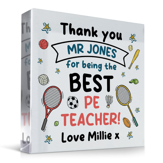 PE Teacher Gift Personalised Gift For PE Teacher Thank You Gifts