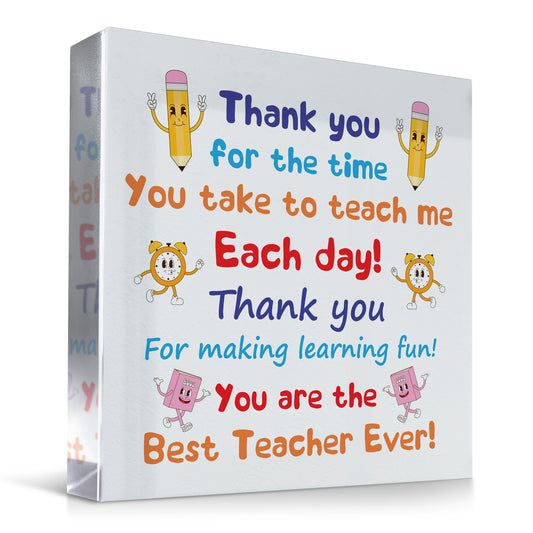 Teacher Gifts Engraved Acrylic Block Gifts for Teacher Christmas