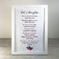 Dad And Daughter Print Thank You Gift For Dad Fathers Day Gift