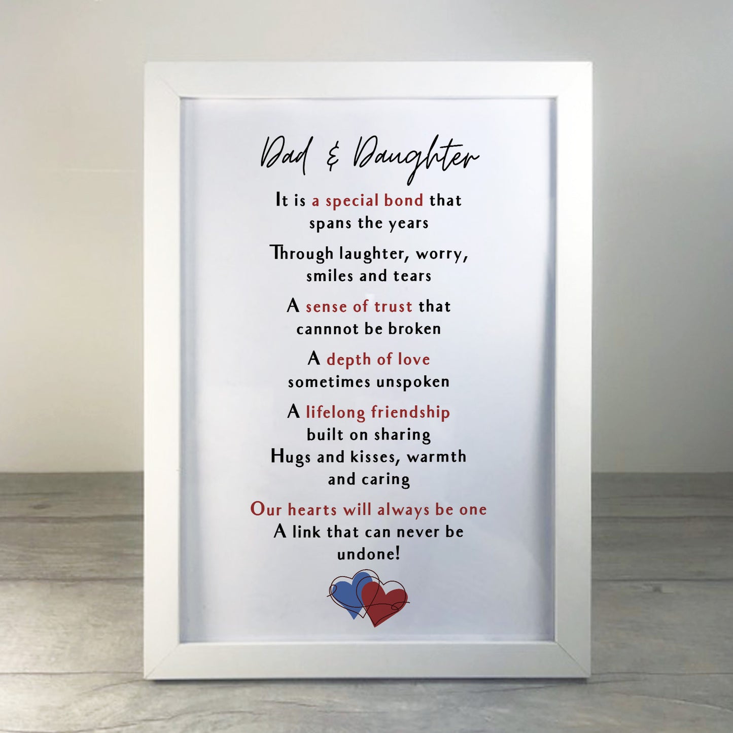 Dad And Daughter Print Thank You Gift For Dad Fathers Day Gift