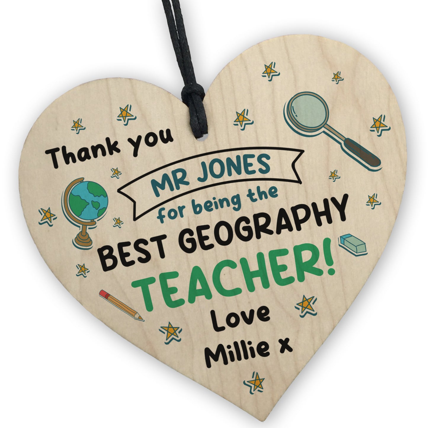 Personalised Gift For Geography Teacher Thank You Gift For Him