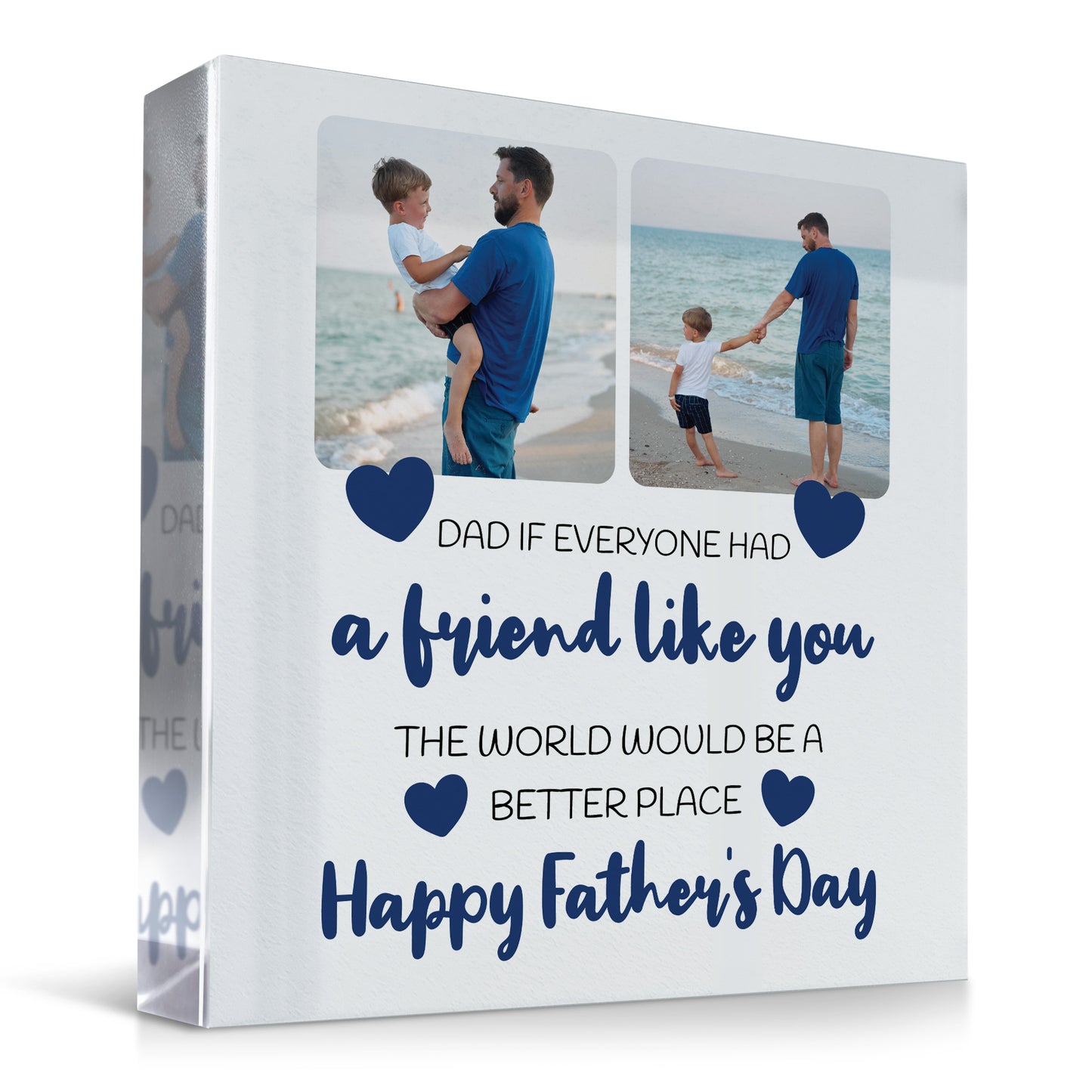 Fathers Day Gift Personalised Clear Block Dad Gift From Daughter