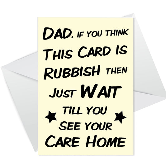 Joke Humour Card For Dad Fathers Day Card With Envelope Rude