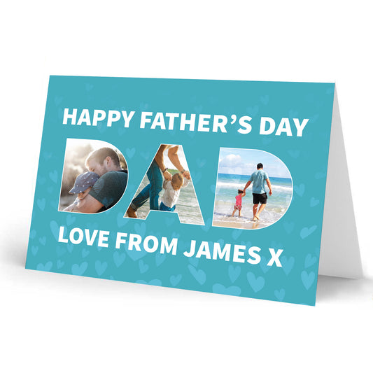 Personalised Fathers Day Card For Dad With Photos DAD CARD