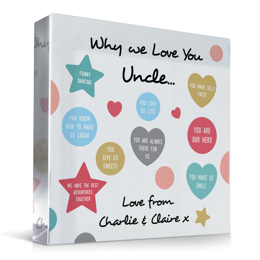 Novelty UNCLE Gifts Personalised Plaque Uncle Christmas Birthday