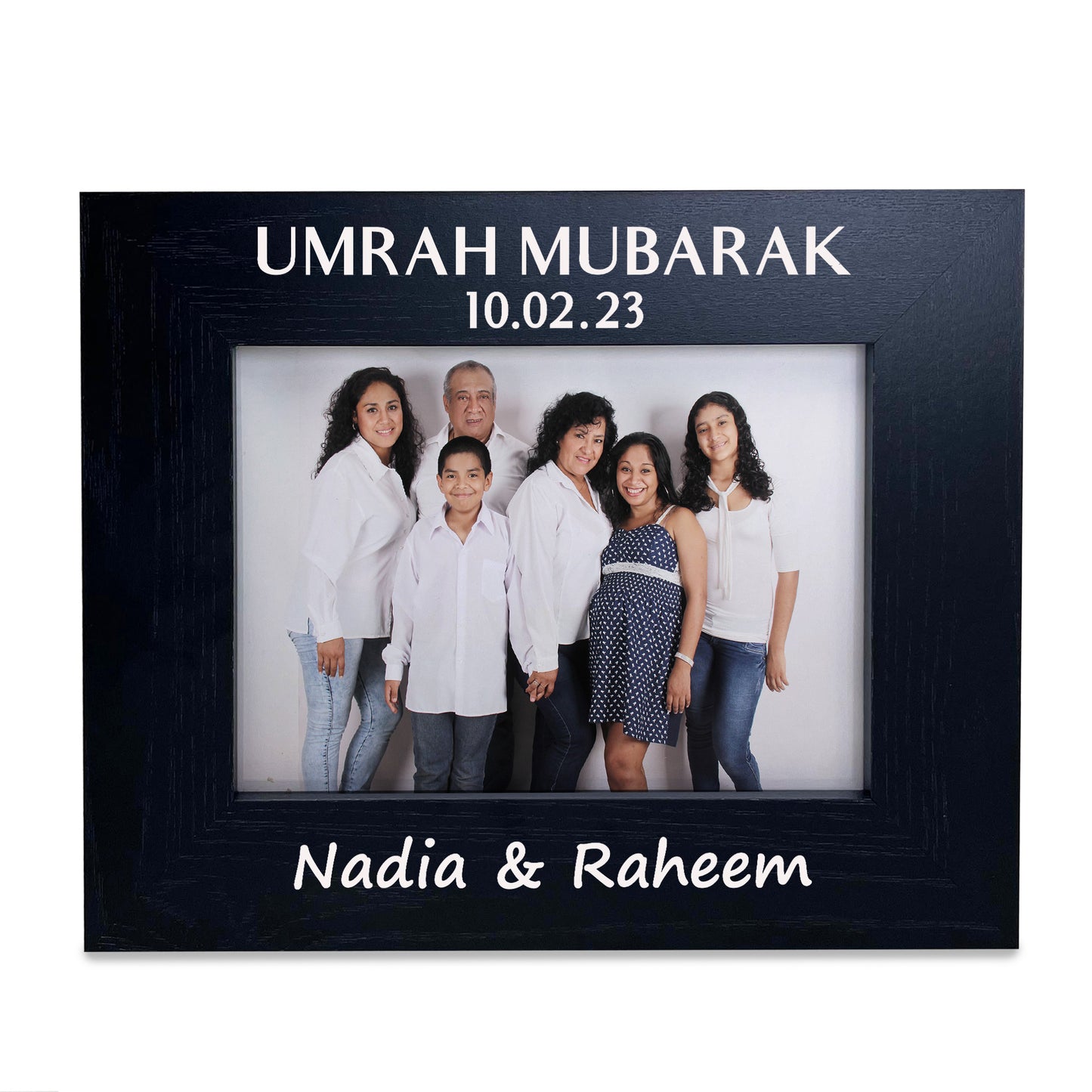 Umrah Mubarak Personalised 7x5 Wooden Photo Frame Ramadan