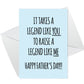 Funny Fathers Day Cards for Dad Card from Son Daughter Legend