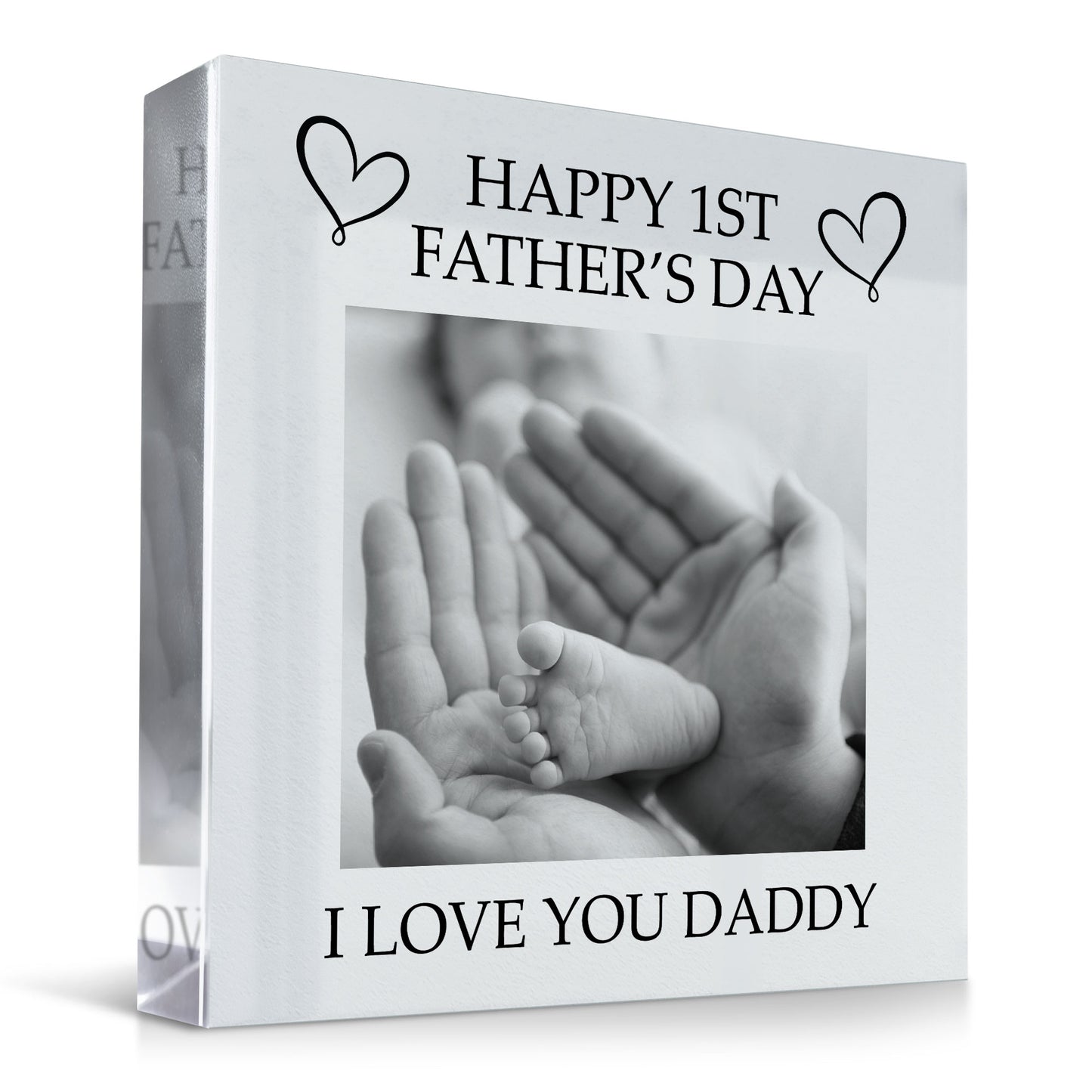 Happy 1st Fathers Day Gift For Daddy Personalised Photo Block