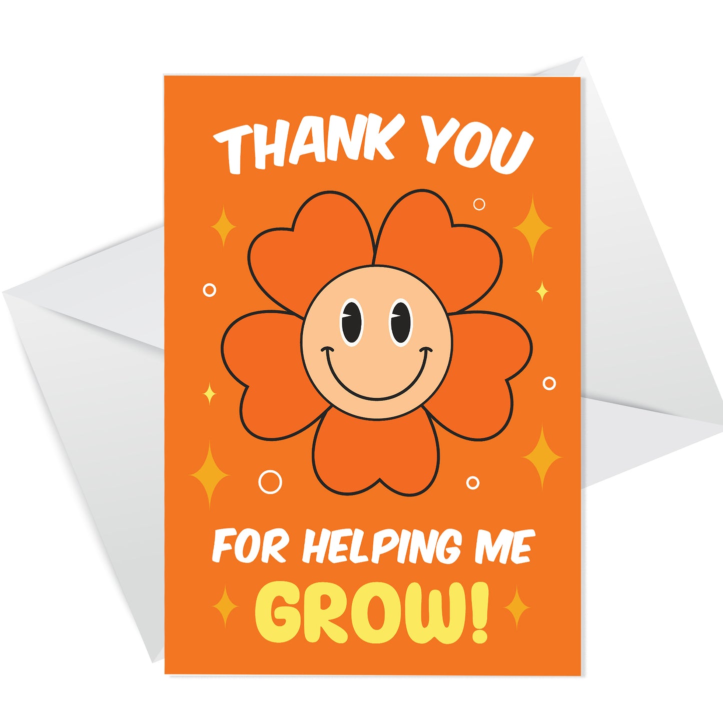 Cute Thank You For Helping Me Grow Card For Teacher Assistant