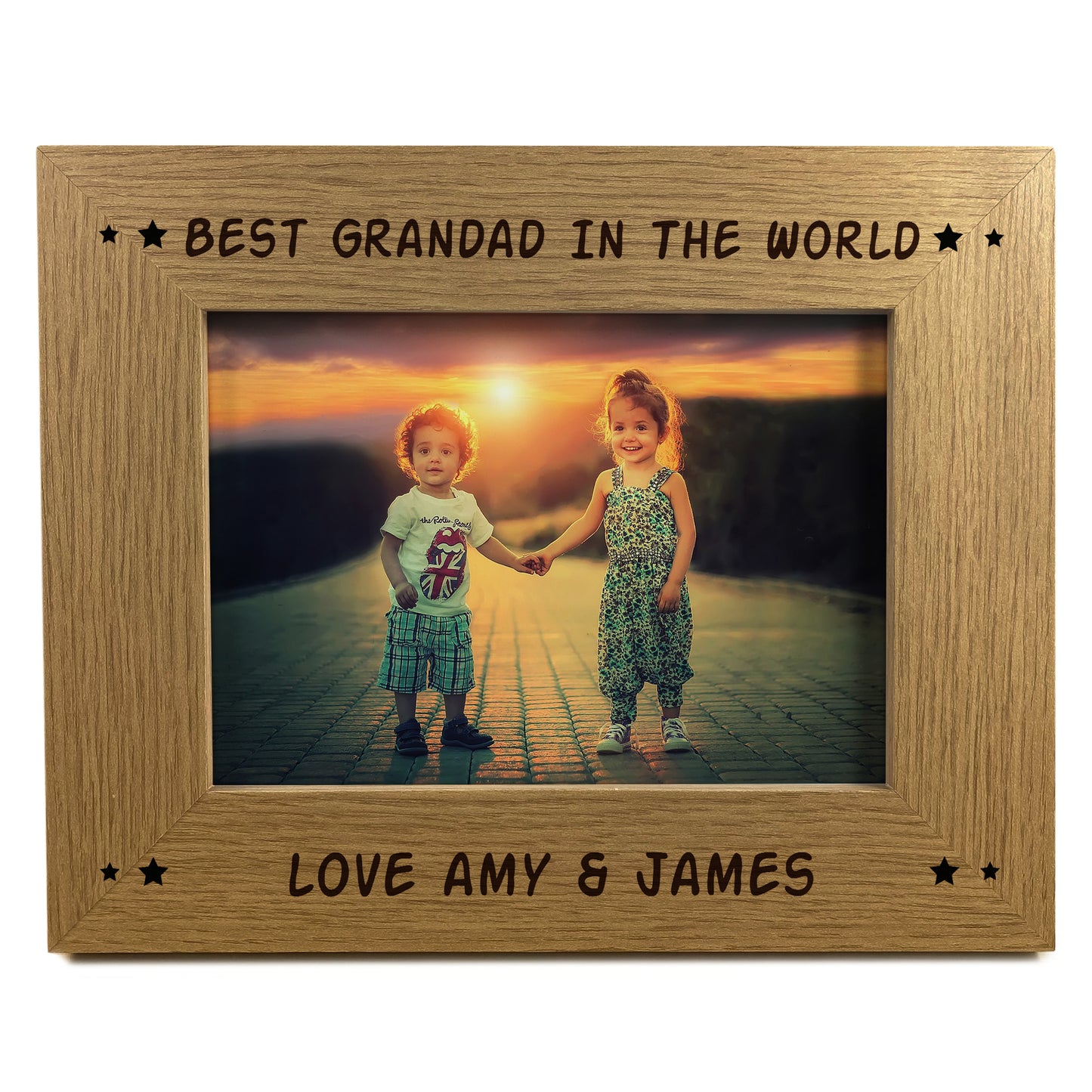 Best Grandad 7x5 Oak Frame Gift For Him Birthday Grandfather