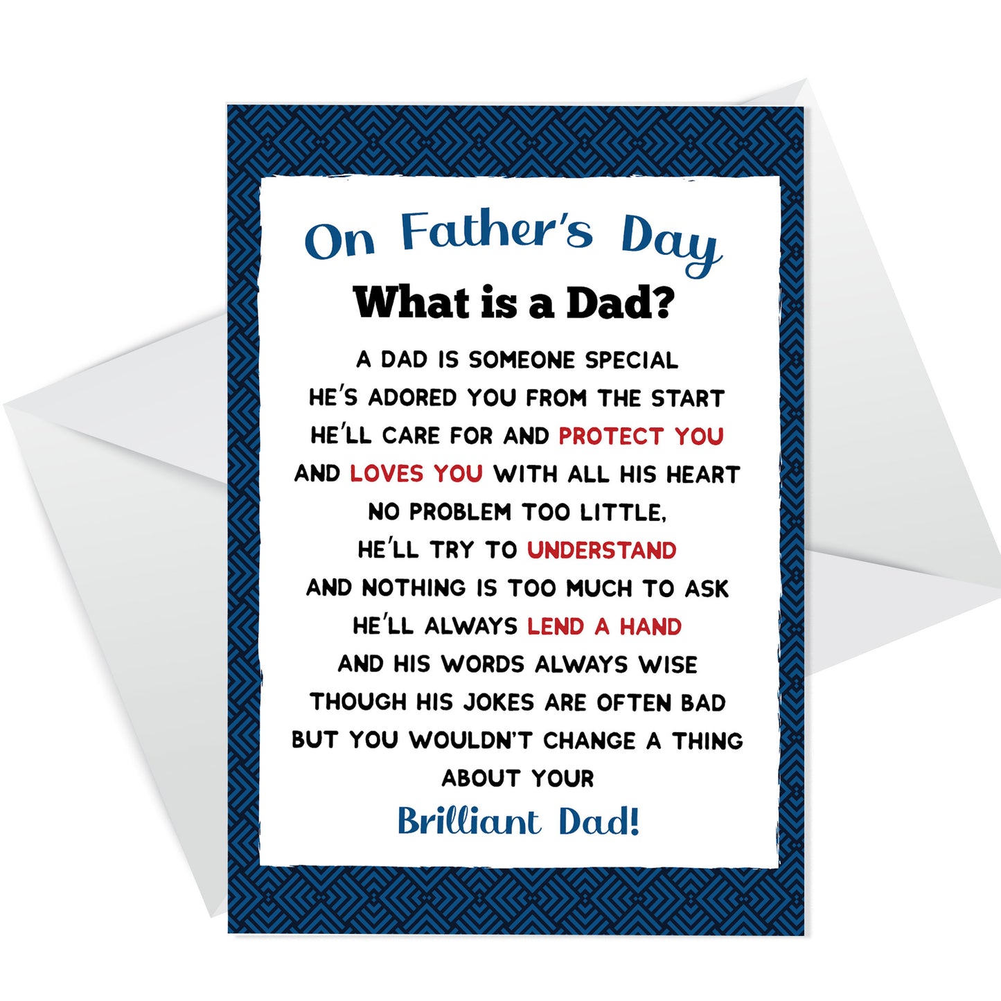 Fathers Day Card, Card for Dad, Dad Greetings Card With Envelope