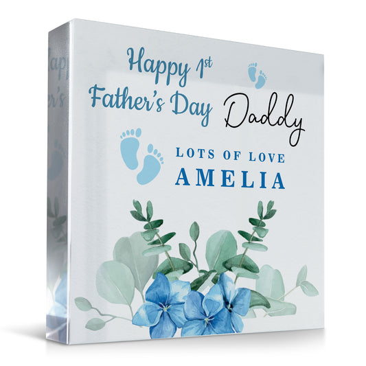 Happy 1st Fathers Day Gift For Daddy Personalised Block