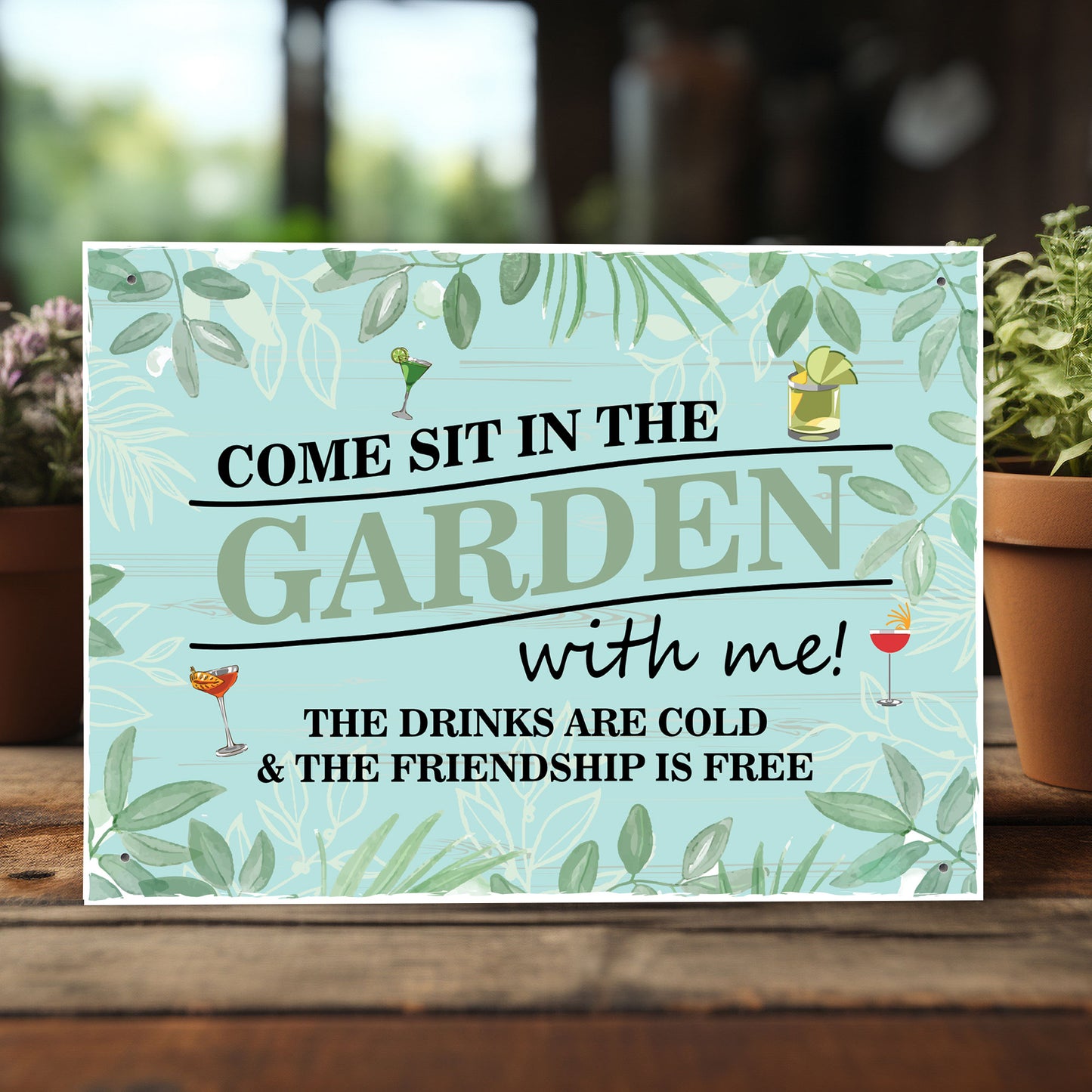 Garden Signs and Plaques for Outside Garden Signs Come Sit