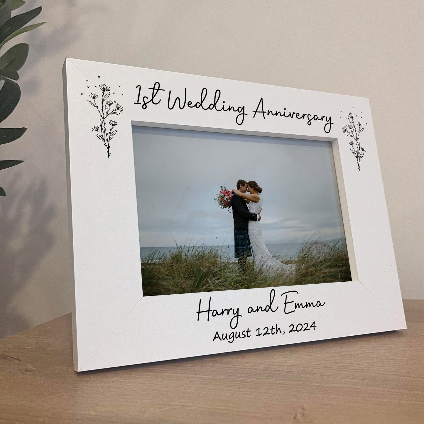 1st Wedding Anniversary 7x5 Photo Frame First Anniversary Gifts