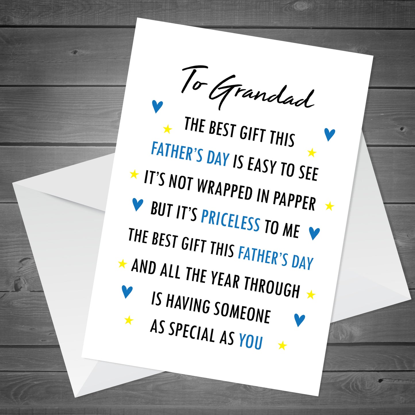 Fathers Day Card For Grandad Thank You Card For Grandad