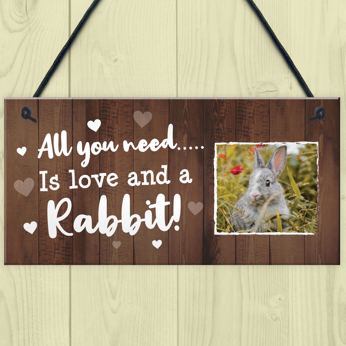Personalised Rabbit Sign For Hutch Hanging Garden Signs