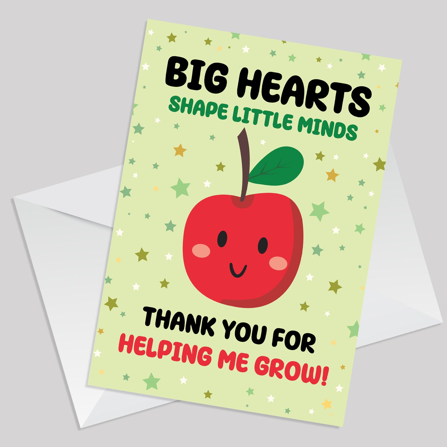 Big Hearts Shape Little Minds Card For Teacher Nursery Teacher