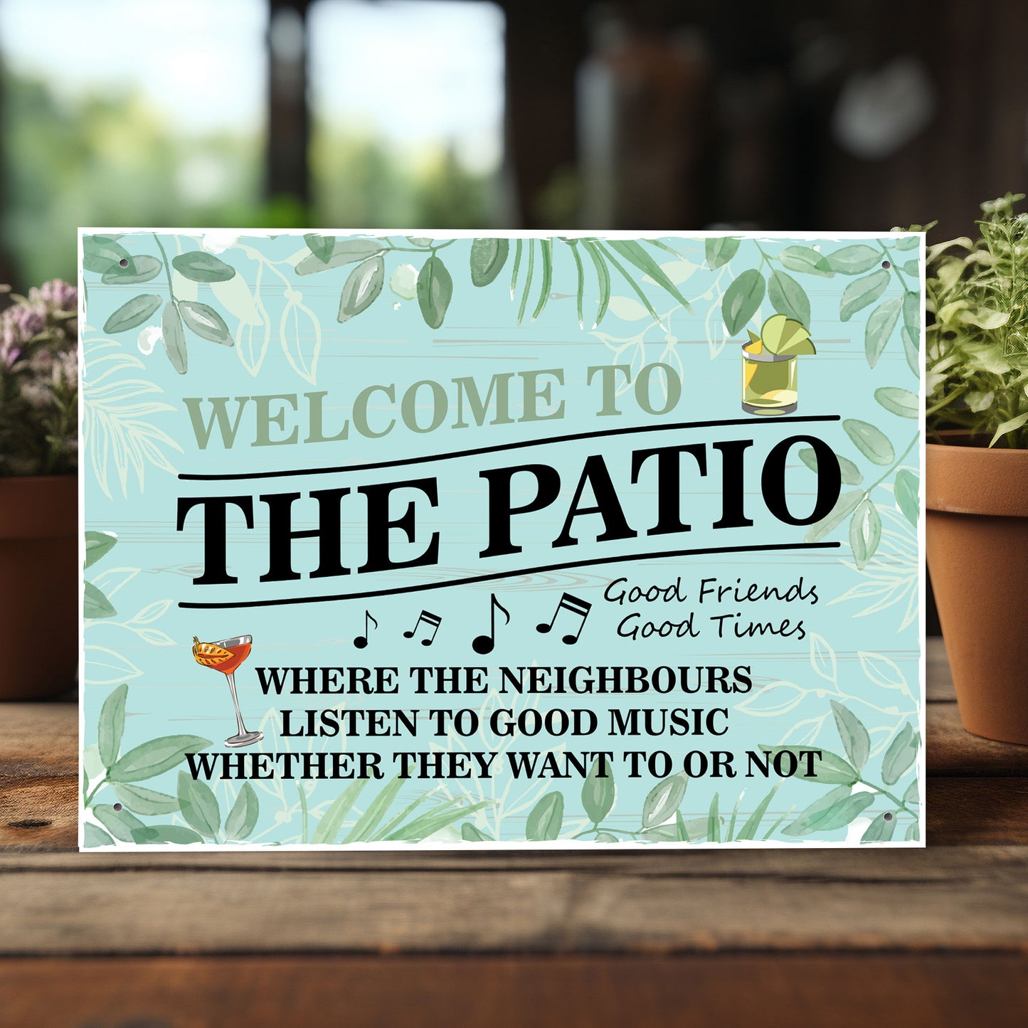 Welcome To The Patio Sign Garden Signs And Plaques Garden Sign