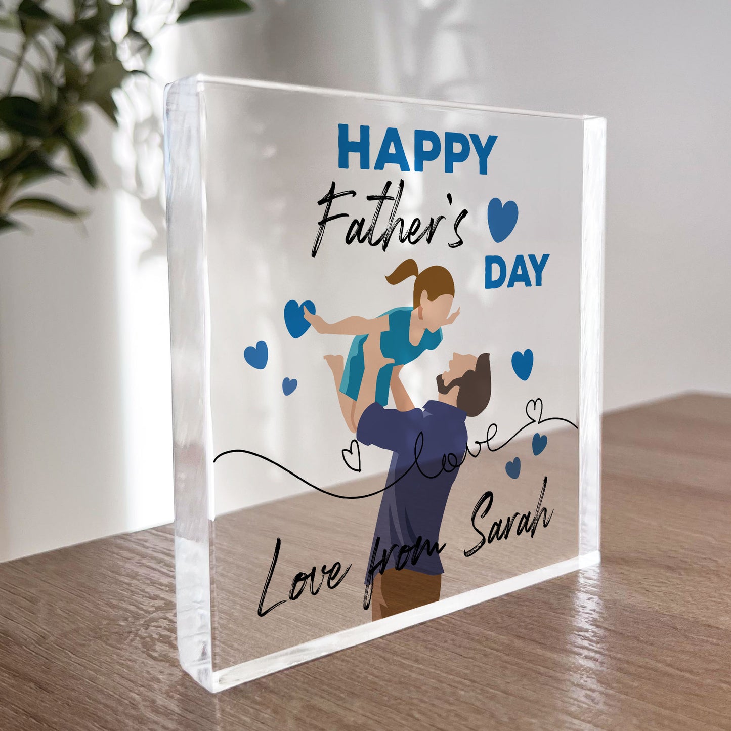 Happy Fathers Day Gift From Daughter Personalised Block Dad Gift